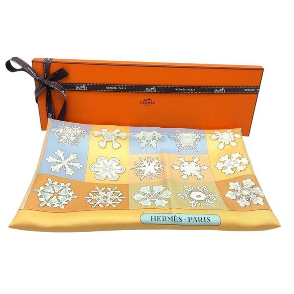 Hermes Carre Silk Scarf "Feux de l'Hiver" by Christiane Vauzelles 90cm NWT/Box - Picture 5 of 16